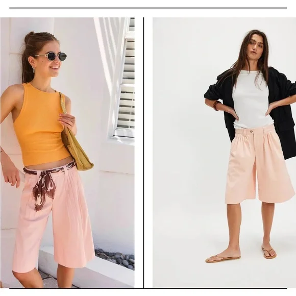 NWT FREE PEOPLE Sadie A-Line Long Shorts size 6 reg $98 - Picture 1 of 10